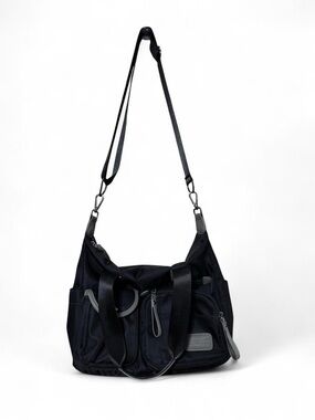 Black Travel Nylon Shoulder Bag - Unbranded